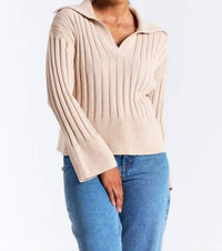 Brodie Cashmere - Rib Stitch Collar Top