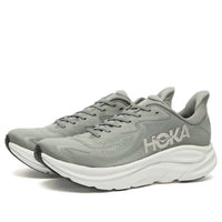 Hoka Men's Clifton 10 Running Shoes in asteroid silver - men's sneaker - detail view