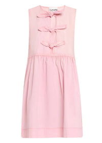 Ganni - Washed Stretch Bow Mini Dress