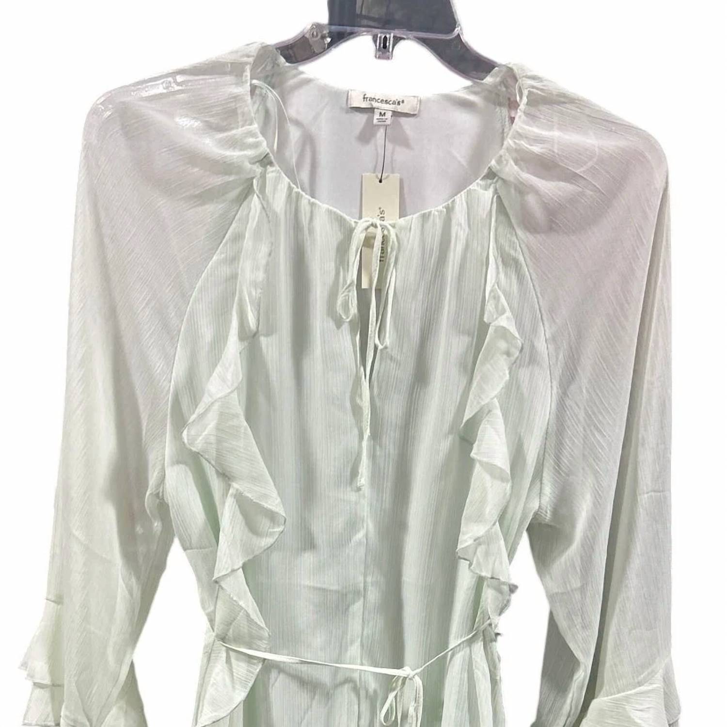Francesca'S - Women's Boho Ruffled Lacy Flowy Top
