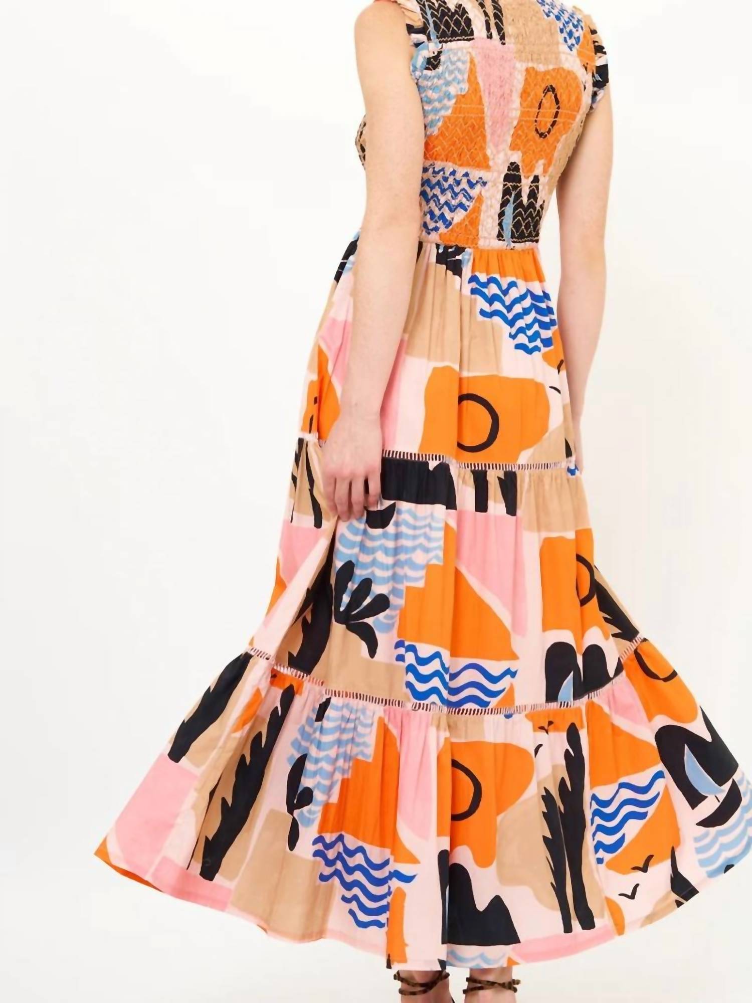 Oliphant - Sleeveless Smocked Maxi Dress