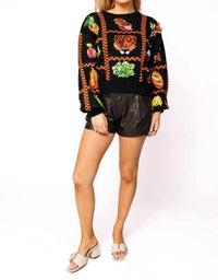 Queen Of Sparkles - Checkered Thanksgiving Icon Sweater