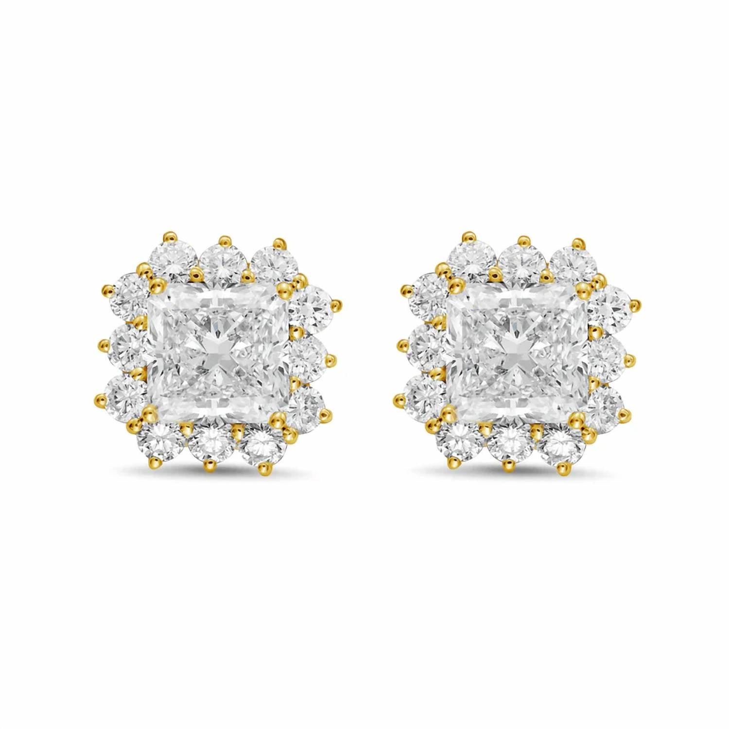 Diana M Jewels - Women's Radiant Lab-Grown Diamond Stud Earrings (5.00 Ct TCW) - Statement