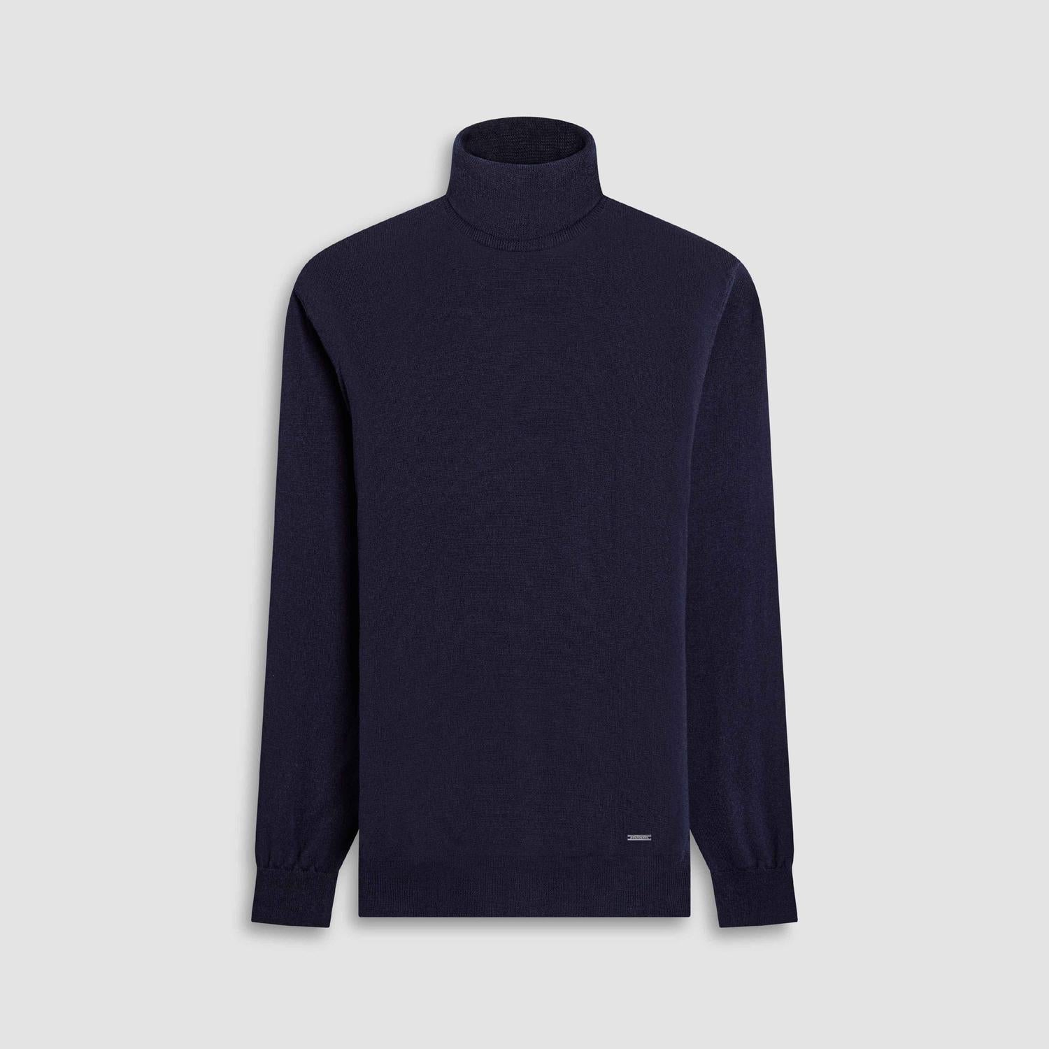 Bugatchi Uomo Wool Turtleneck Sweater in navy - men's sweater - alternate view