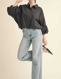 En Merci - On Call Bubble Sleeve Button Down Top