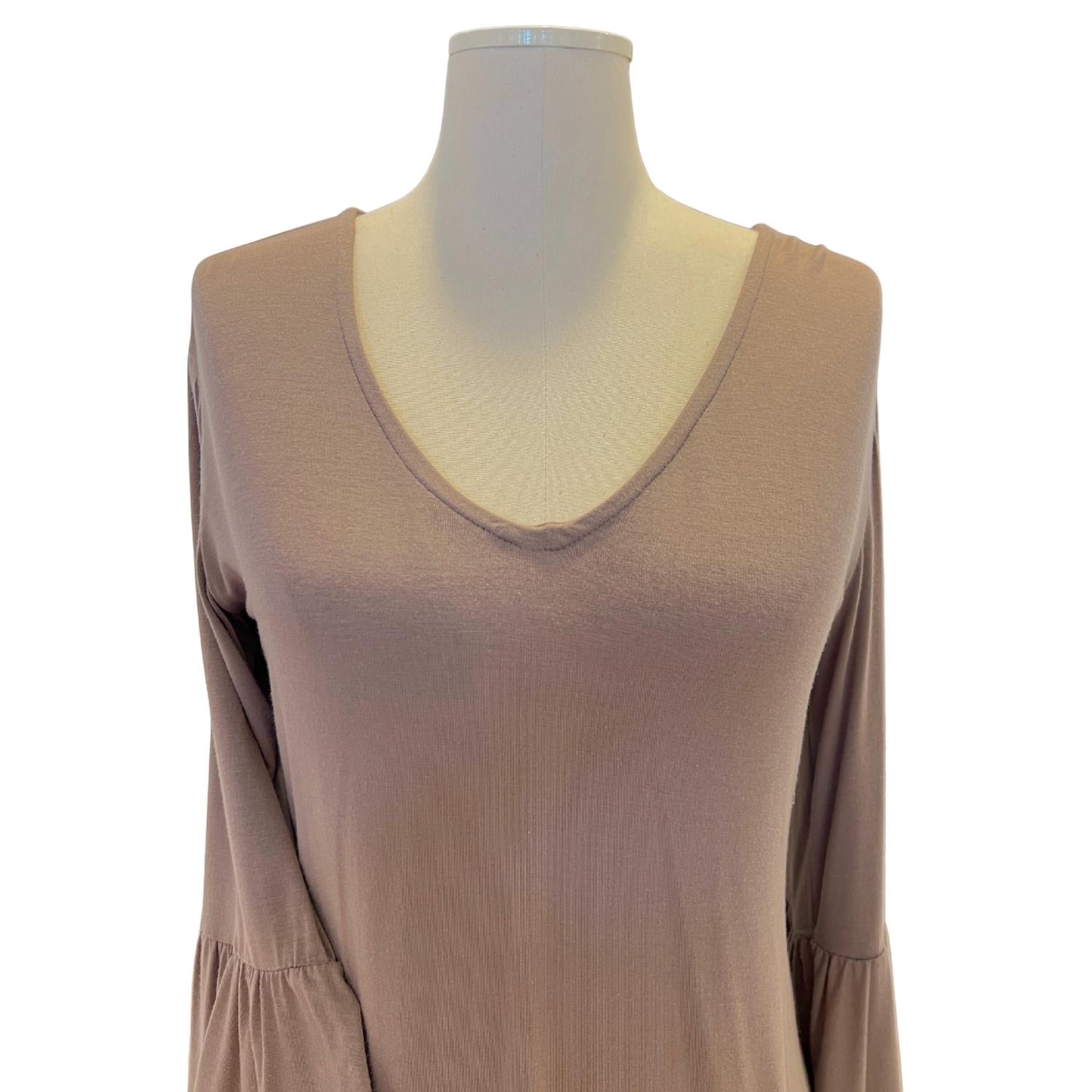 M.Rena - Womens V-neck Bell Sleeve Top