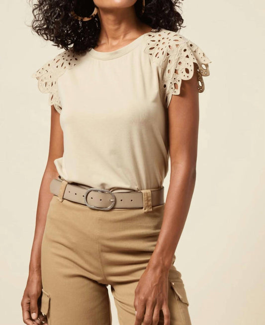 Lysse - Katarina Eyelet Sleeve Trim Top