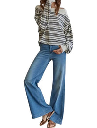 By Together - Striped Off Shoulder Sweater