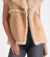 Elan - Long Faux Fur Vest Jacket
