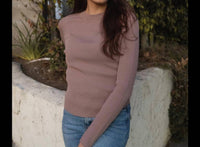 Miou Muse - Alba Ribbed Long Sleeve Basic Top