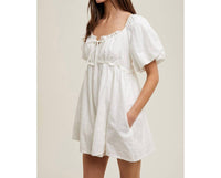 Wishlist - Gracie Gingham Puff Sleeve Romper