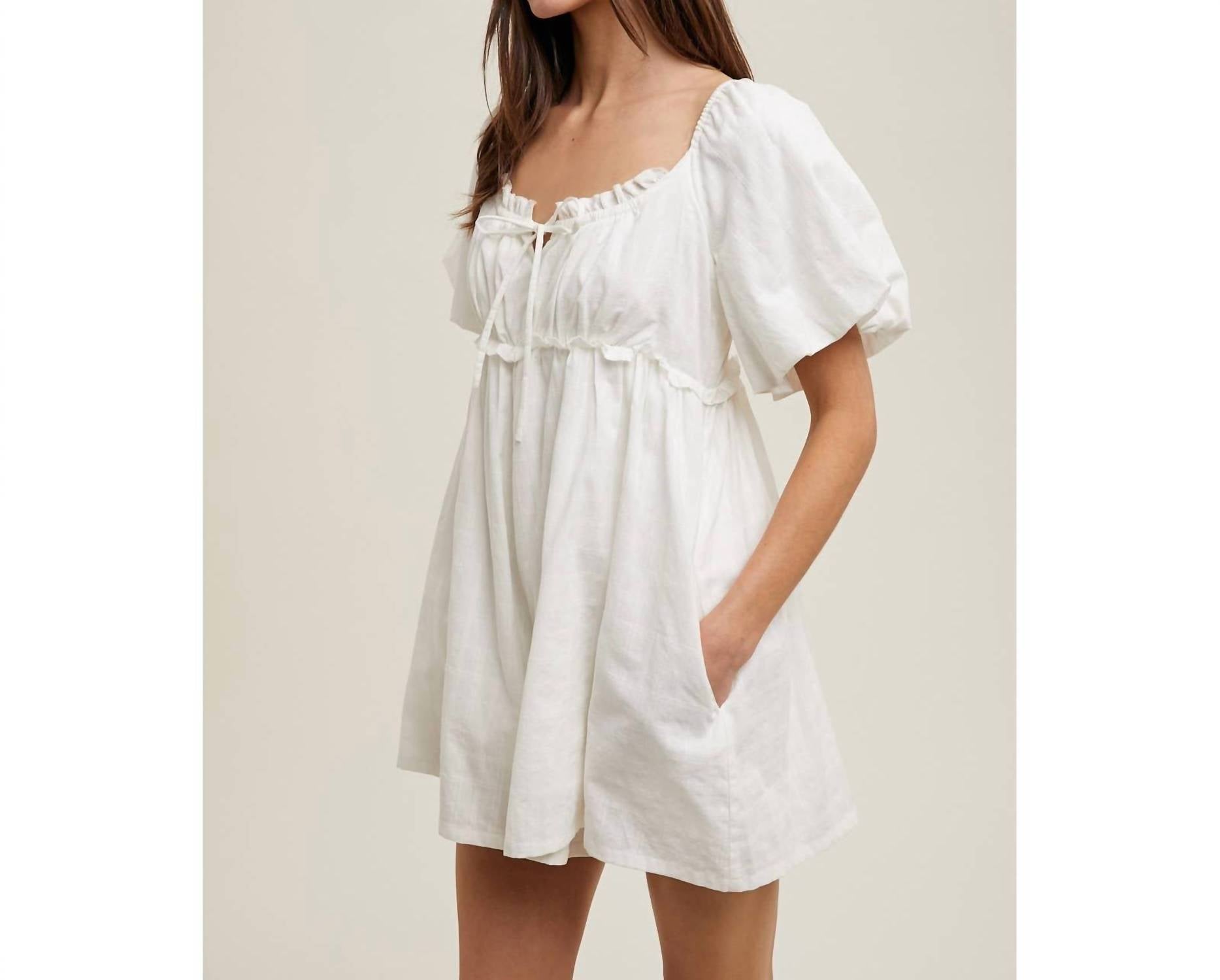 Wishlist - Gracie Gingham Puff Sleeve Romper