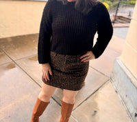 Blu Pepper - Sheer Crew Neck Crochet Knit Sweater