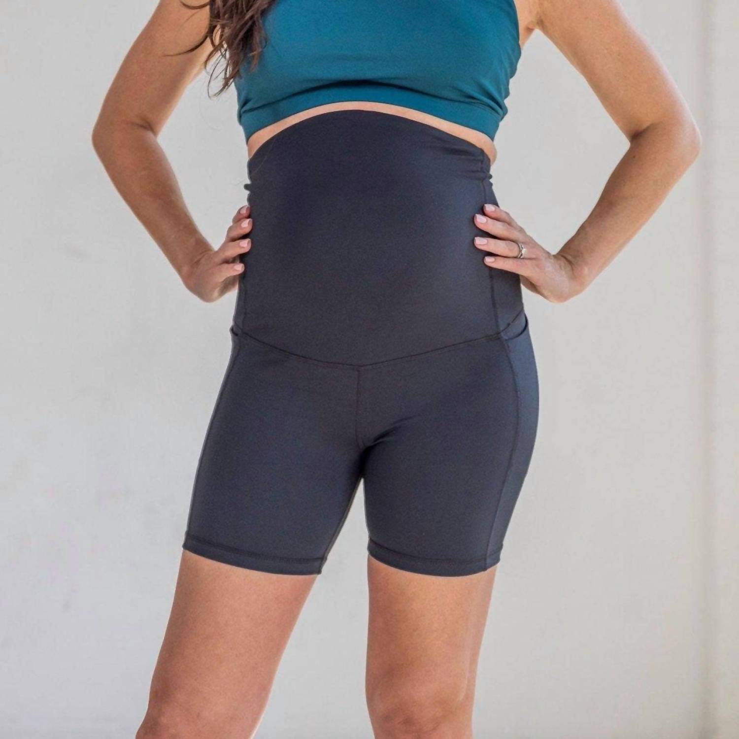 Senita Athletics Maternity Rio Shorts in black - women's shorts - view 4