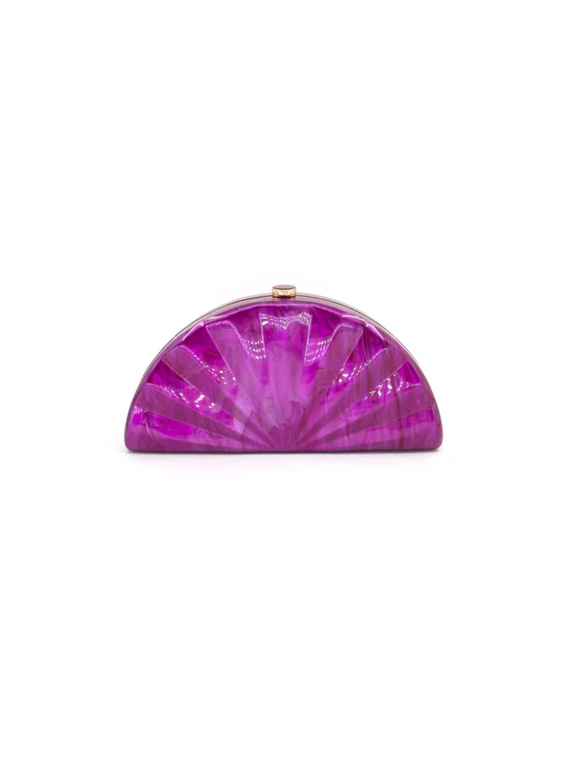Bc Handbags - Acrylic Shell Shape Clutch