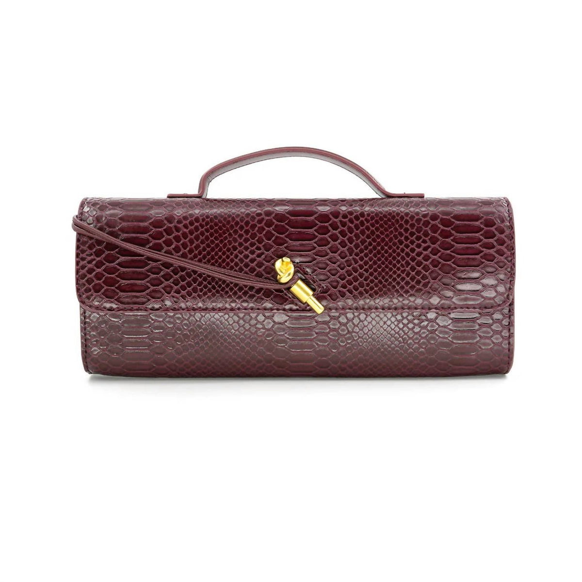 Bc Handbags - Women's Croc Embossed Leather Clutch Bag