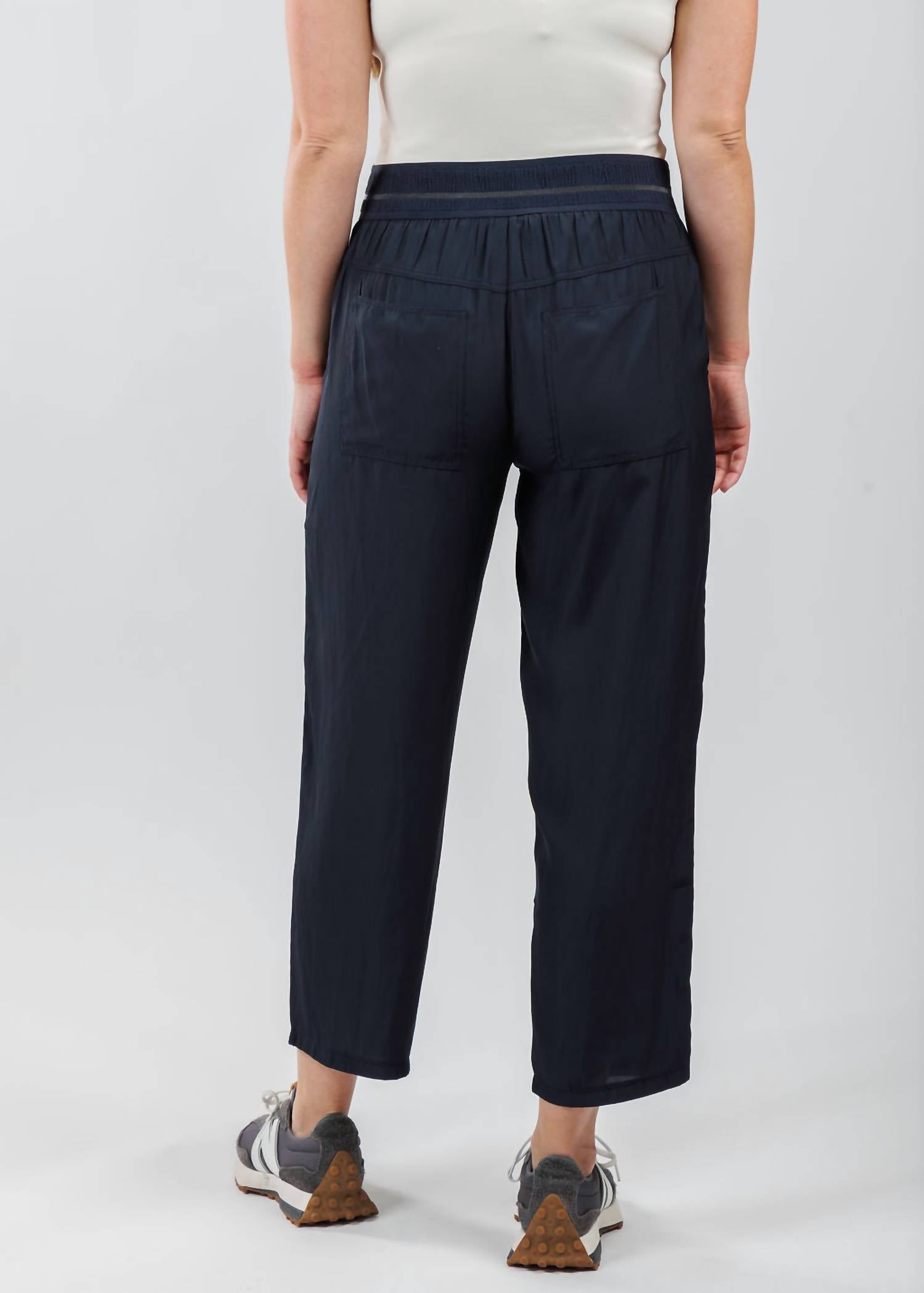 Lola & Sophie D-satin Cropped Jogger in night watch - women's pants - view 5