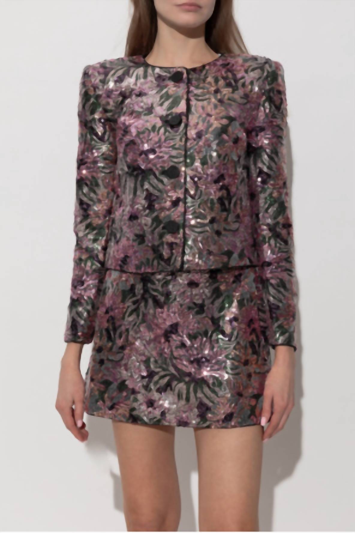 Self-Portrait - Floral Sequin Jacket