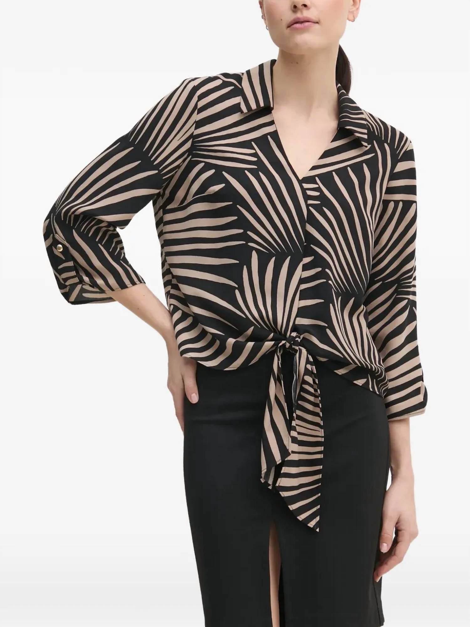 Joseph Ribkoff - GAUZE TROPICAL PRINT TOP
