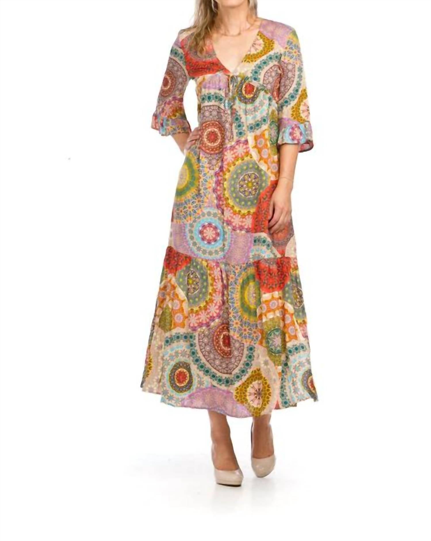 Papillon - Women's Gianna Mandala Printed Empire Waist Dress