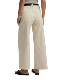 Favorite Daughter The Mischa Striped Cotton Utility Pants in newport - women's jeans - alternate view