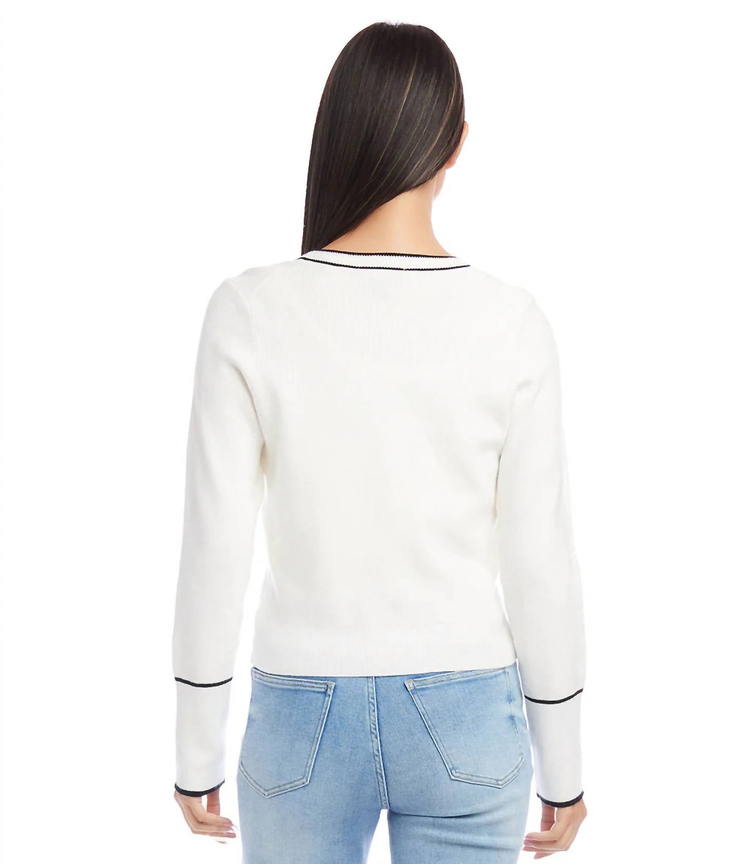 Karen Kane - Beverly Contrast Trim Cardigan
