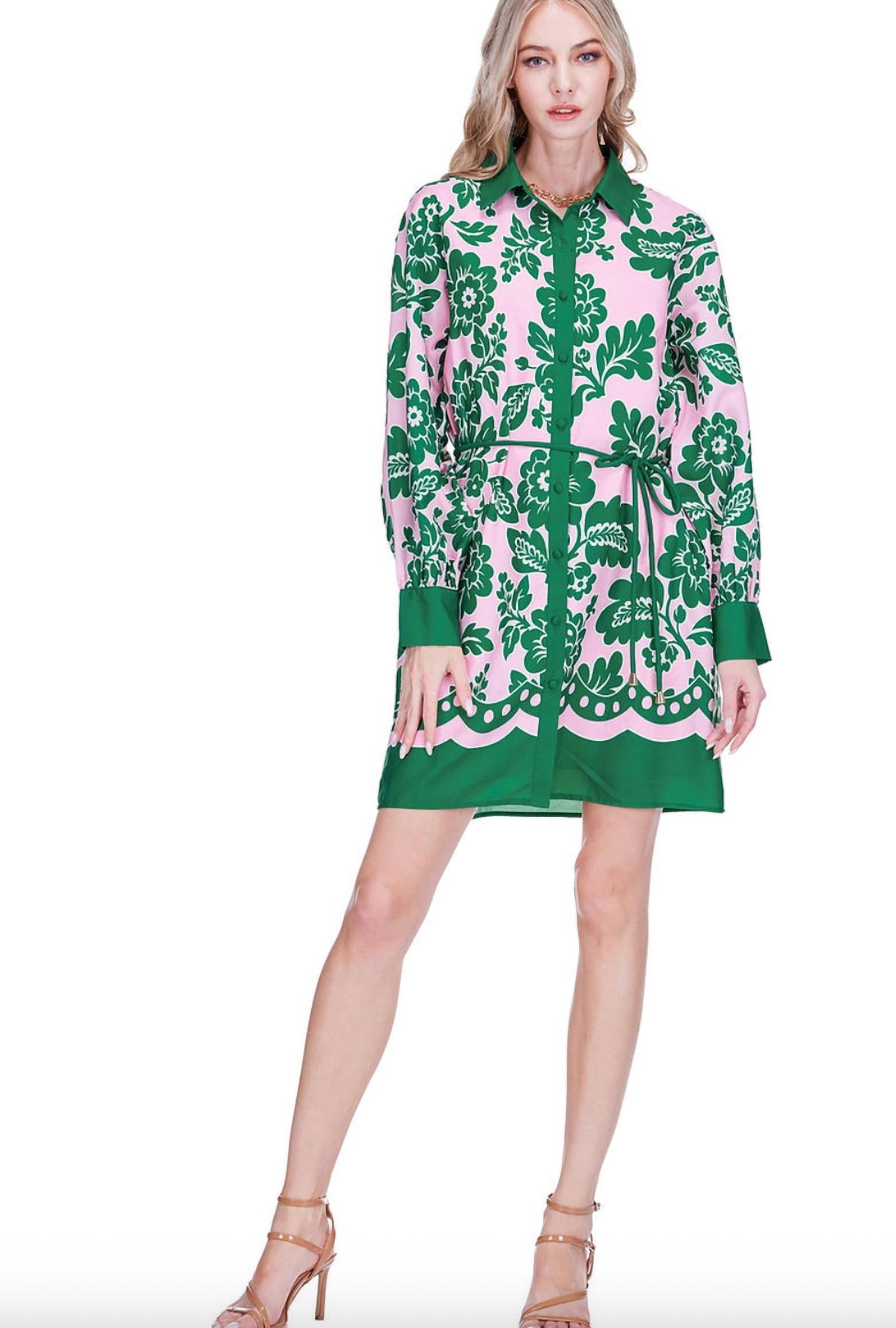 Joy Joy - Floral Mini Shirt Dress
