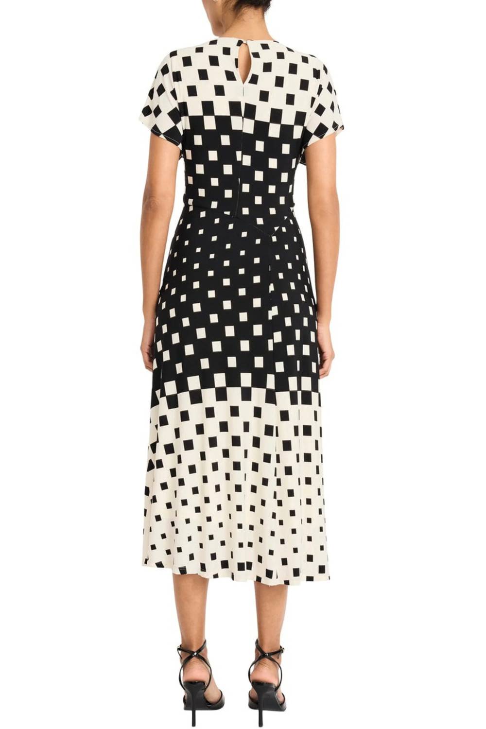 Maggy London - Contrast Geo Print A-line Midi Dress