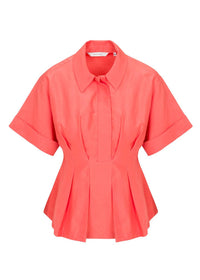 Rebecca Taylor Lena Shine Top in coral - women's blouse - view 5