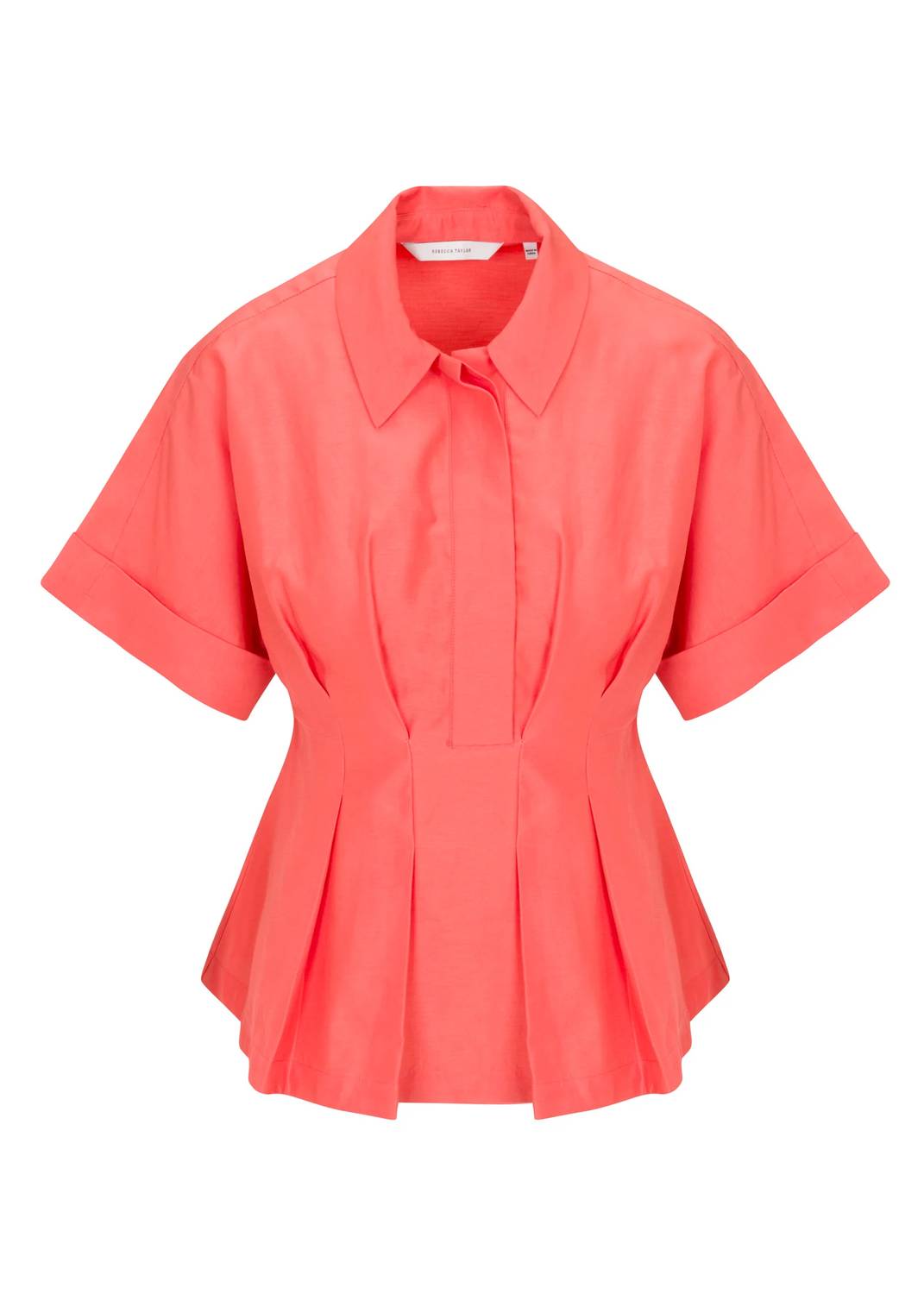 Rebecca Taylor Lena Shine Top in coral - women's blouse - view 5