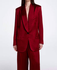 Smythe Shawl Collar Oversized Blazer in crimson - women's jacket