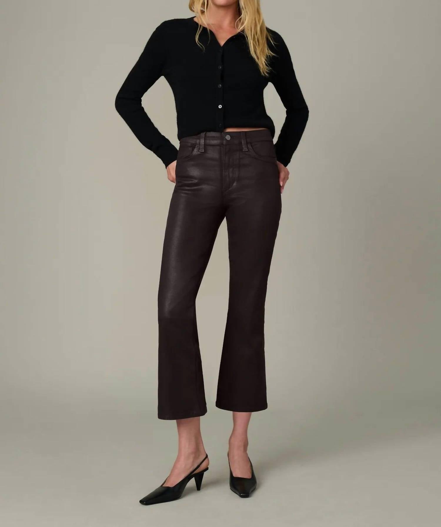 Joe's Jeans The Callie High-rise Cropped Bootcut Jean in dark chocolate - women's jeans
