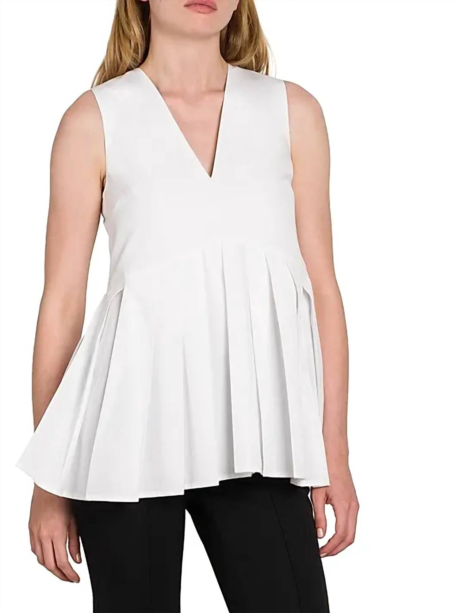Jil Sander - Cotton Poplin Pleated Top
