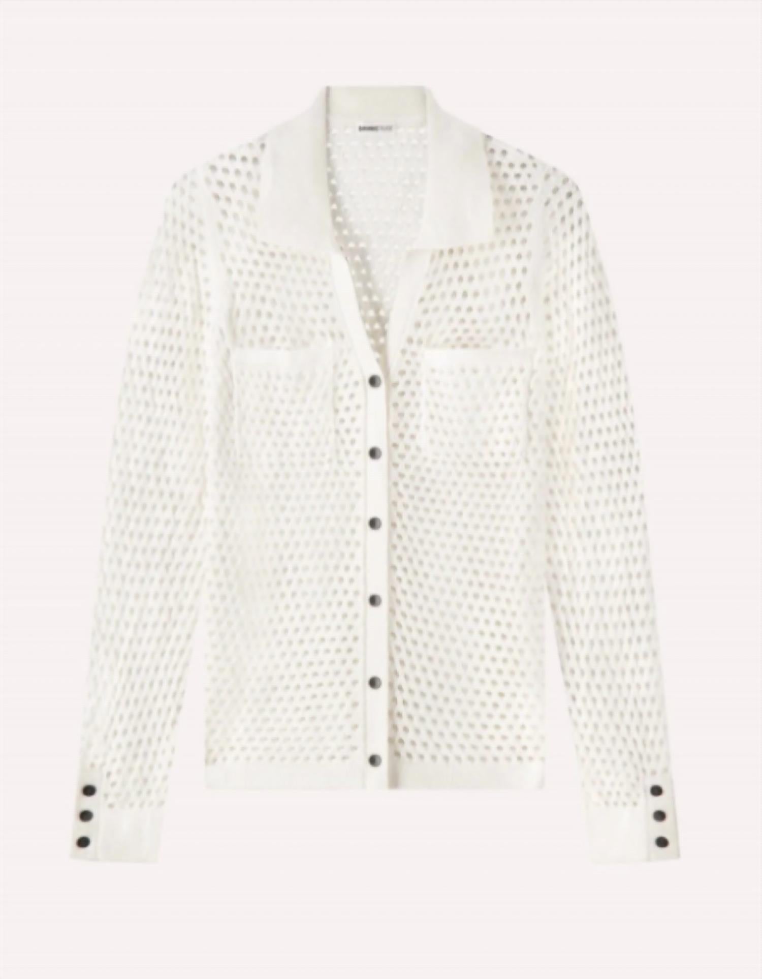 Minnie Rose - Plaited Mesh Button Down
