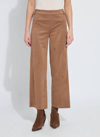 Lysse Vionette Vegan Suede Wide Leg Trouser Pants in camel - women's pants