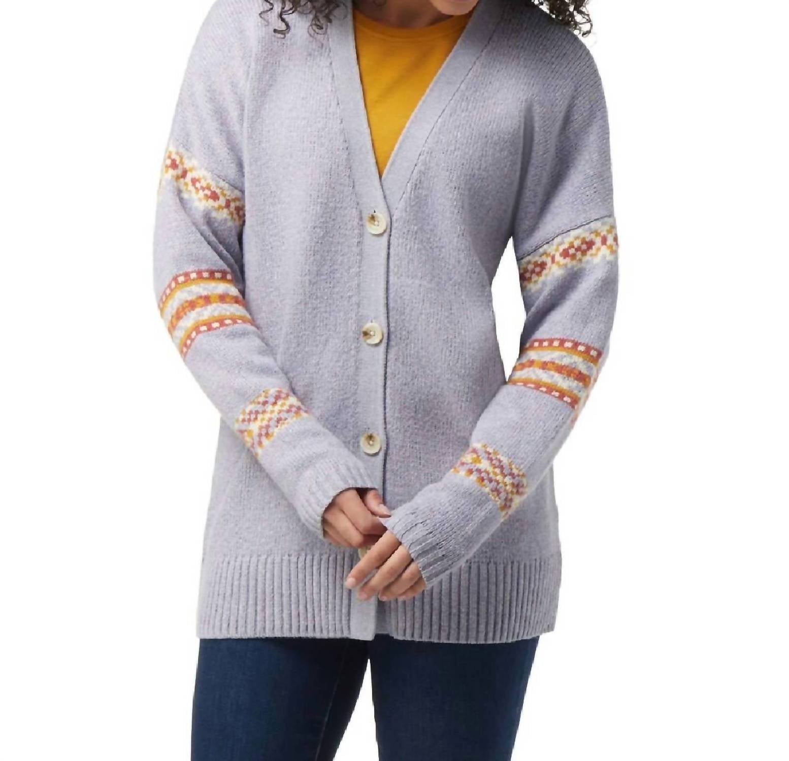 Smartwool Women's Cozy Lodge Merino Wool Boyfriend Cardigan in purple eclipse heather - women's cardigan
