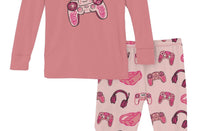 Kickee - Kid's Long Sleeve Graphic Tee Pajama Set