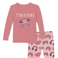 Kickee - Kid's Long Sleeve Graphic Tee Pajama Set