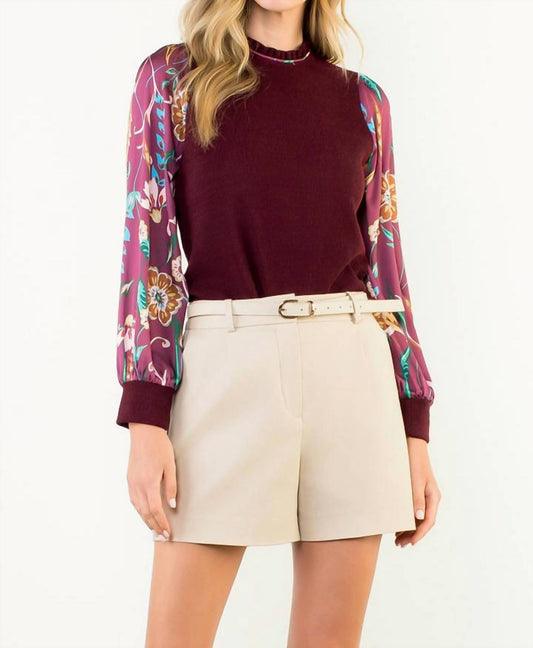 Thml - Long Sleeve Mixed Media Top