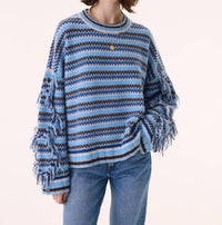 Kujten Zanabi Cashmere Sweater in blue ice - women's sweater