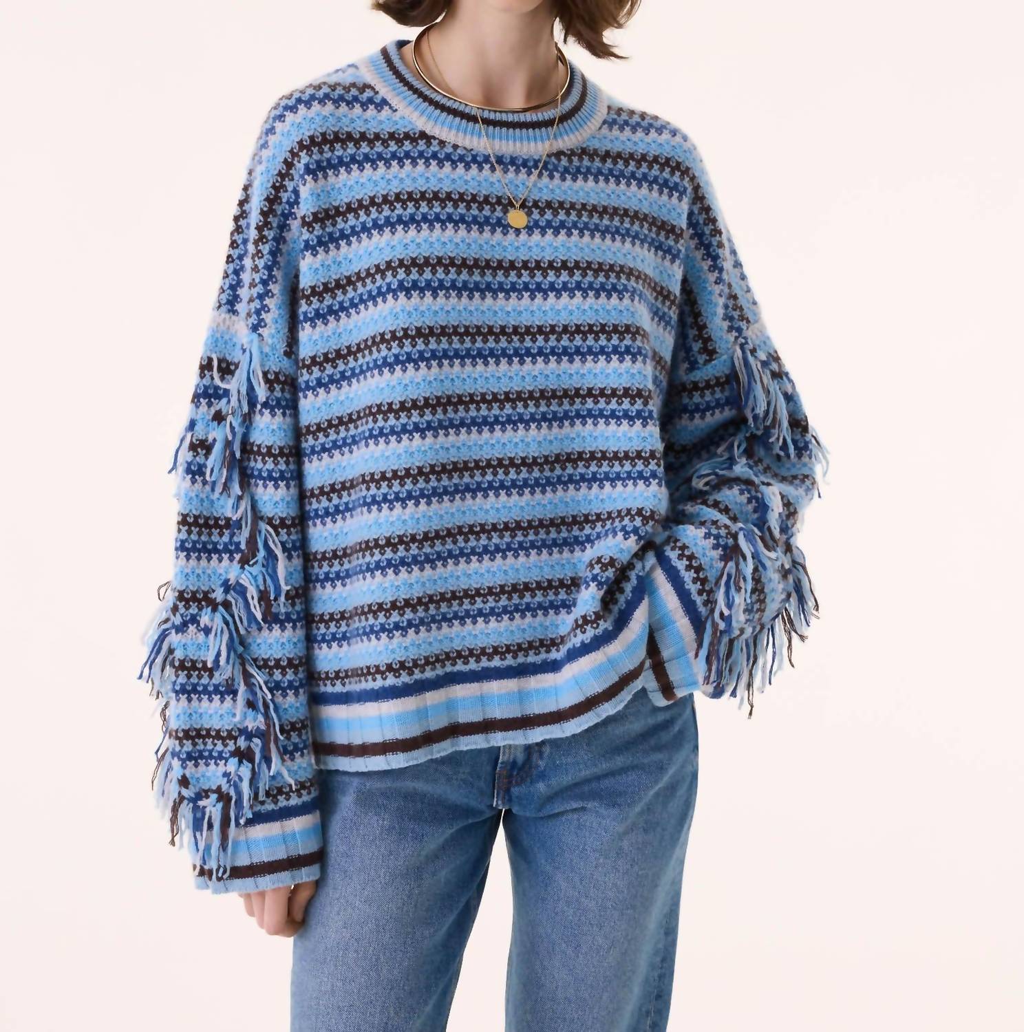 Kujten Zanabi Cashmere Sweater in blue ice - women's sweater