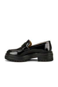 Tony Bianco Women's Wiz Leather Loafer in black hi shine - women's flats - detail view