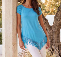 Karen Kane - Angled Fringe Top