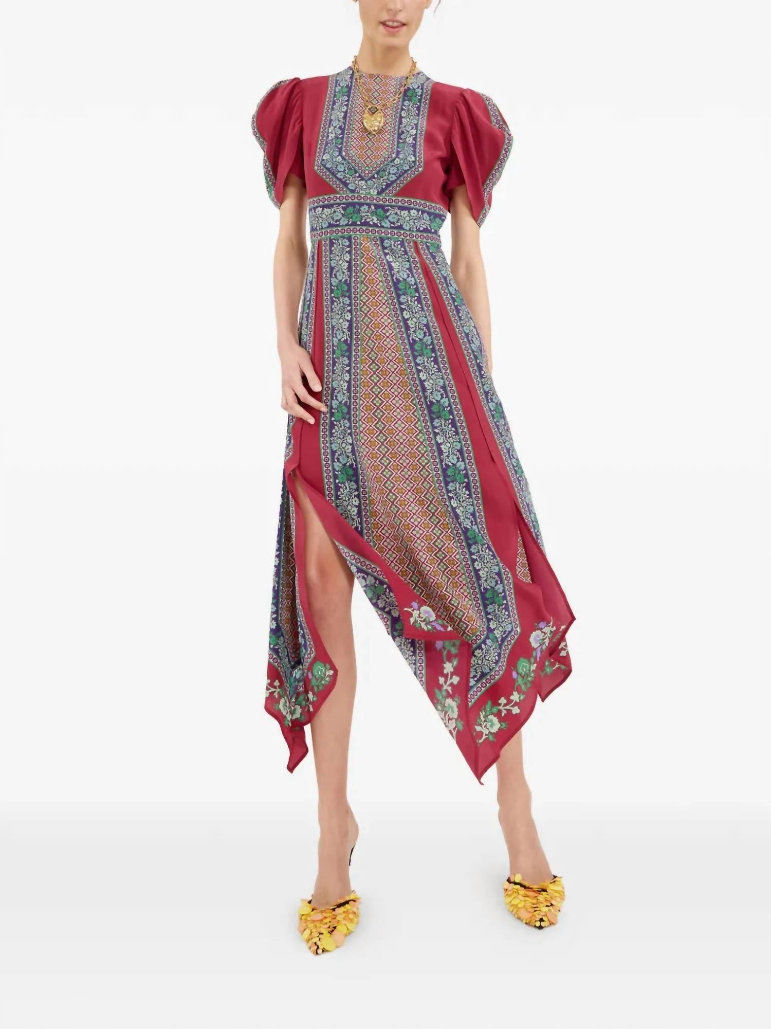 La DOUBLEJ Cherie Scarf Dress in red - women's dress