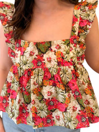 Jacquie The Label - Garden Party Flutter Peplum Top