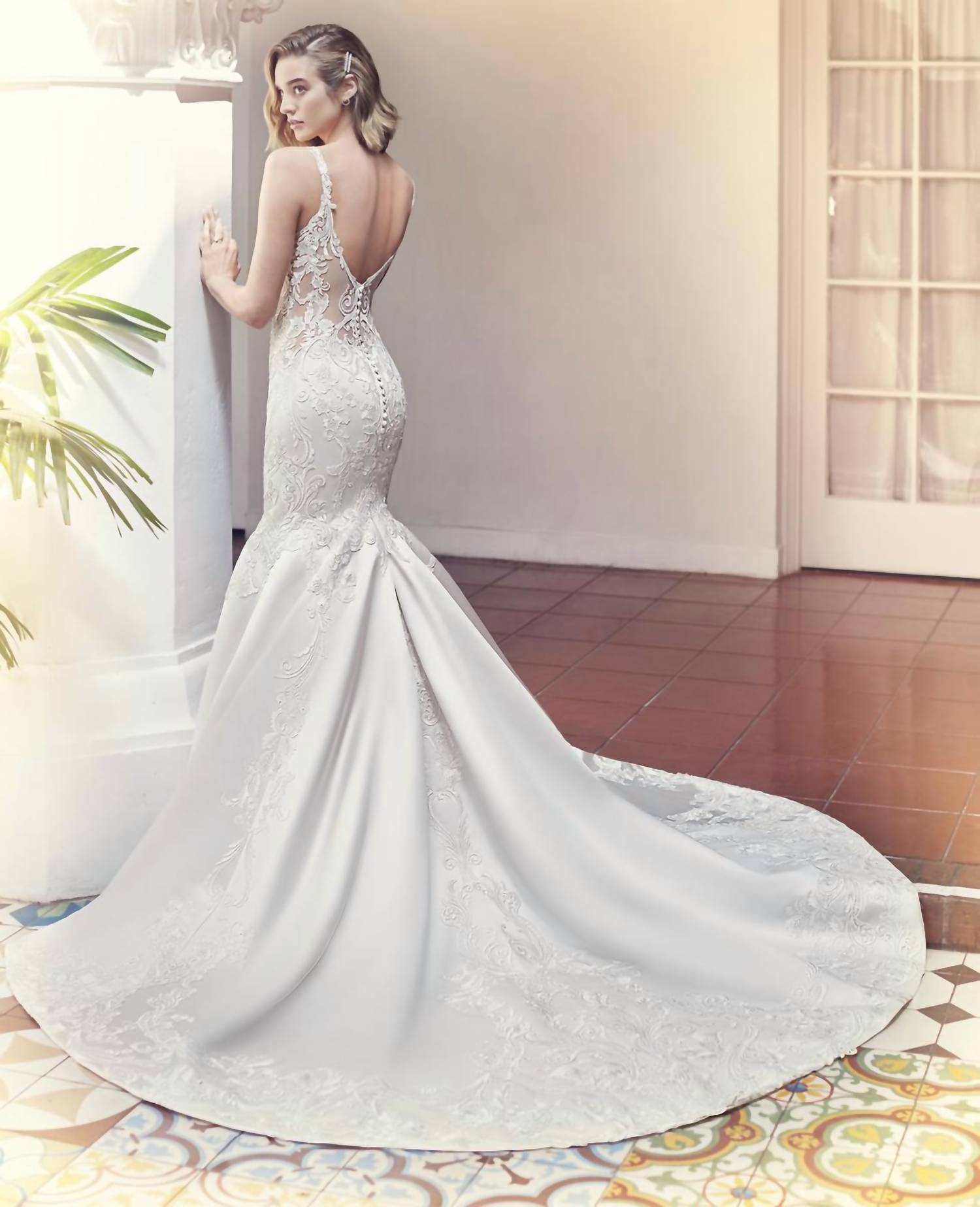 Kenneth Winston Sleeveless Fit And Flare Gown in ivory nude ivory - women's dress - alternate view