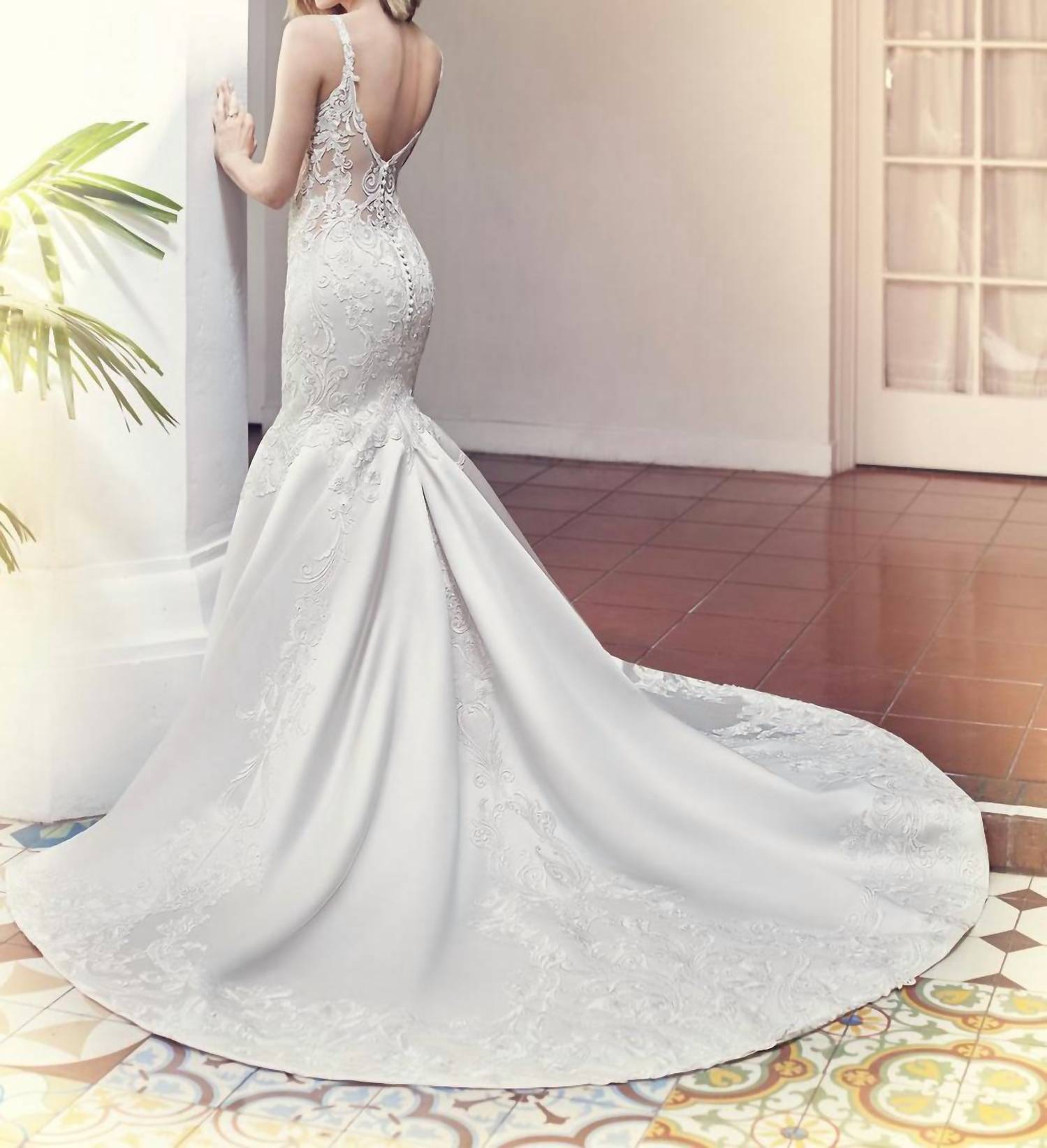 Kenneth Winston Sleeveless Fit And Flare Gown in ivory nude ivory - women's dress - detail view