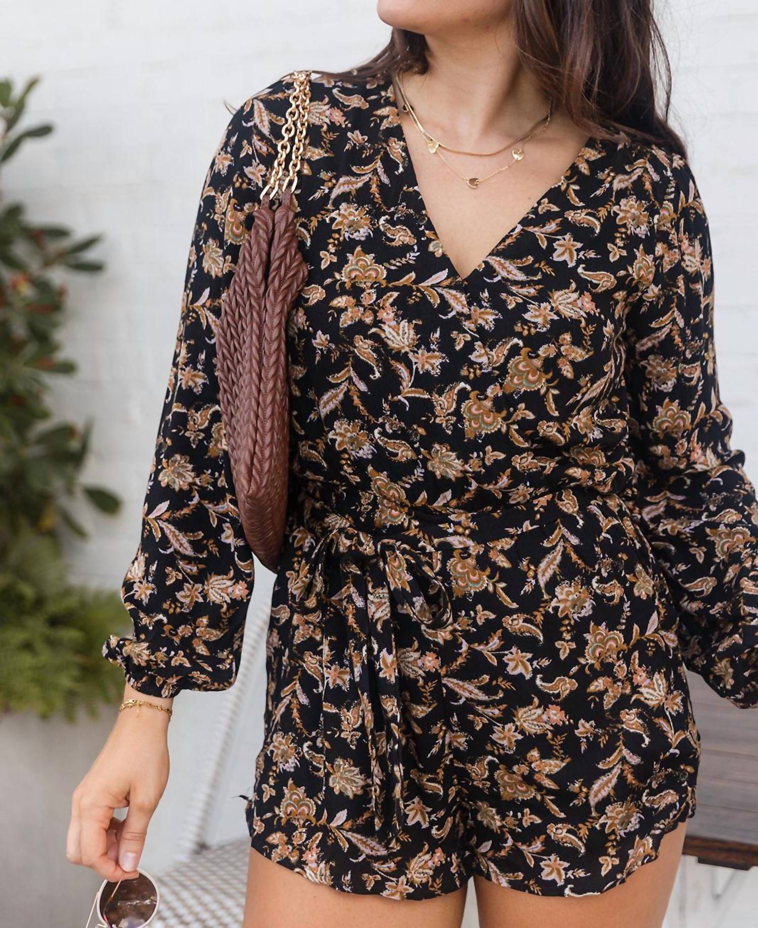 Her Entire Name Says Grace - Athena Paisley Tie Romper