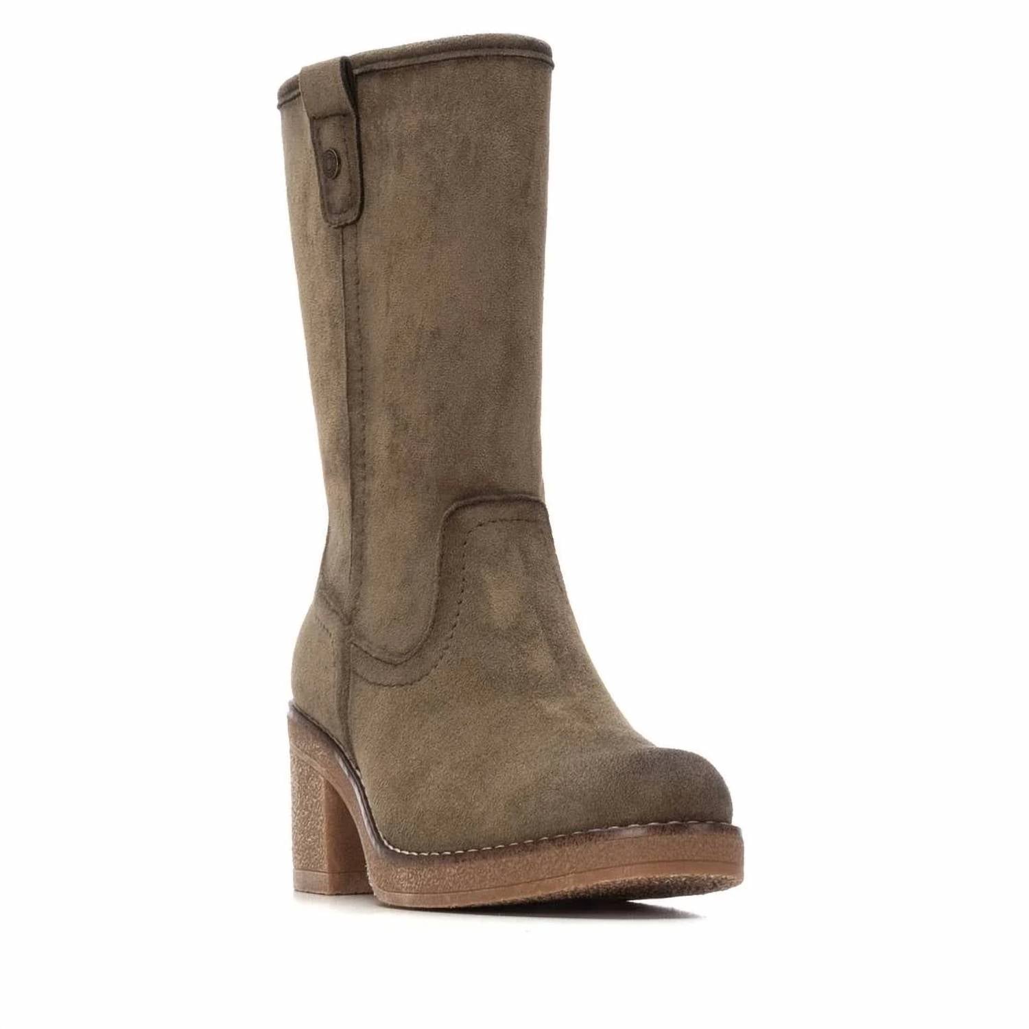 Refresh - Women's Suede Block Heel Boots