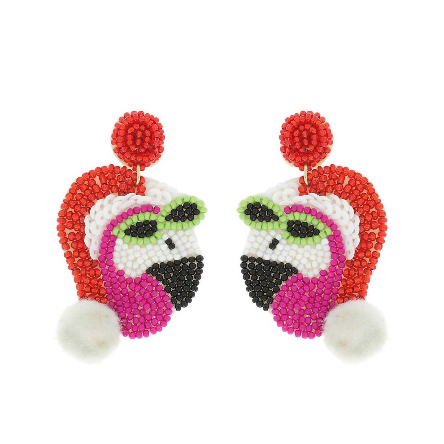 Sophia Collection - Christmas Flamingo With Hat Earrings